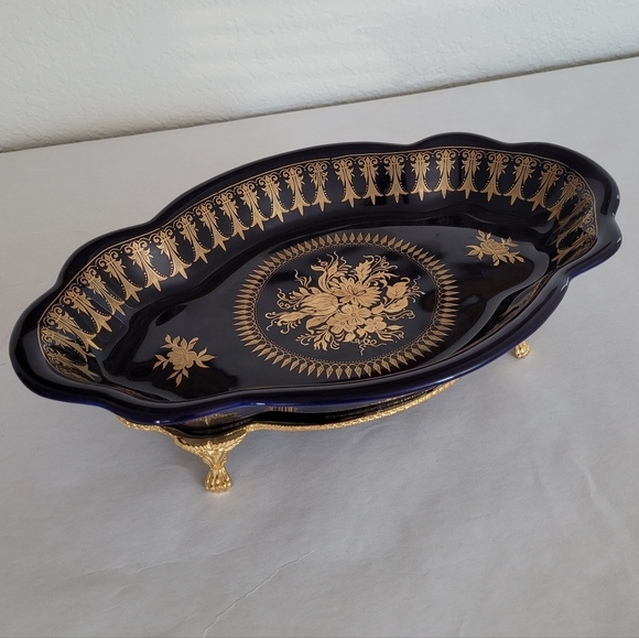 Royal Blue & Gold Gilt Serving Dish - Picture 2 of 10